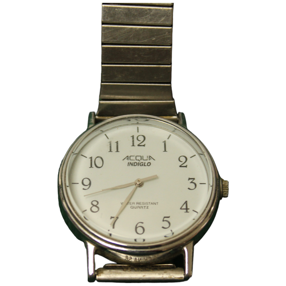 Timex Acqua Indiglo Water Resistant Quartz Silver Watch Stretch Band Untested - Picture 3 of 5